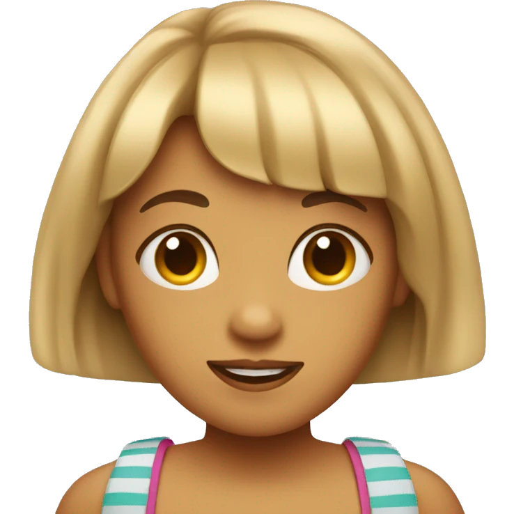 Girl with bangs in vacation  emoji