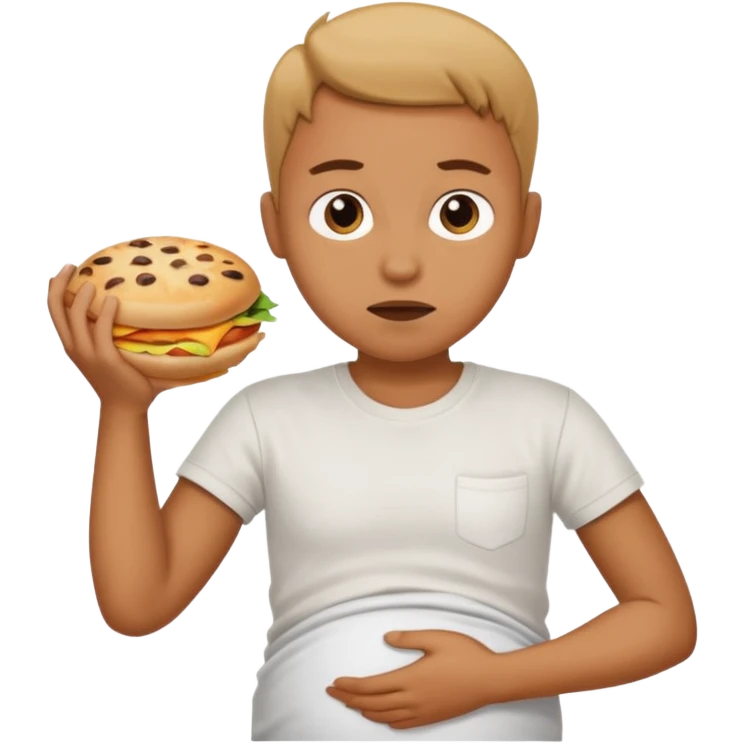 Hungry person holding stomach emoji