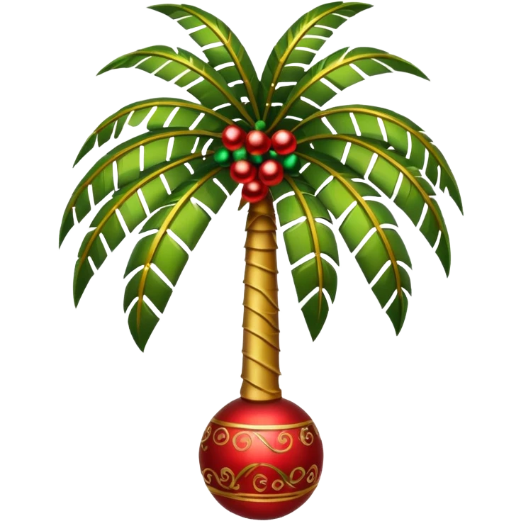 palm emoji but whristmas decorated emoji