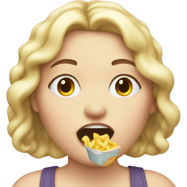fat pale girl eating emoji