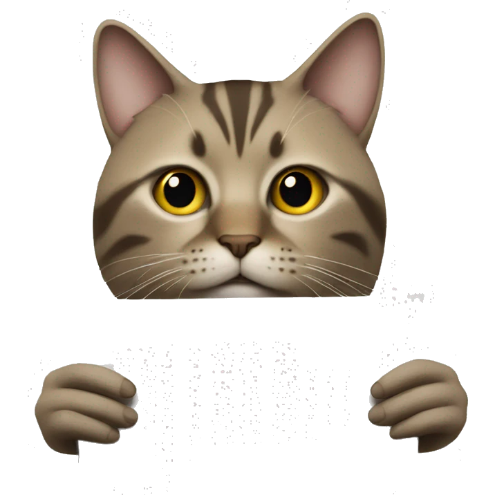 a cat holding a piece of paper that says 'anua' emoji