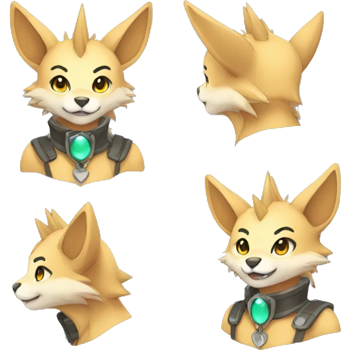 Anthro Sona Fakemon with a spiked collar Full emoji
