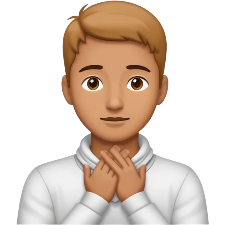 Someone putting their hands around their neck emoji