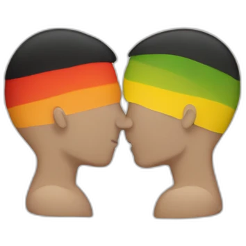 Gay flag with two men kissing emoji