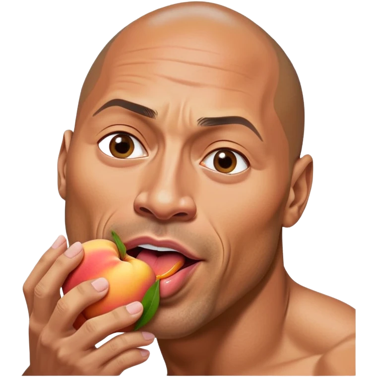 Dwayne the rock Johnson licking a peach emoji