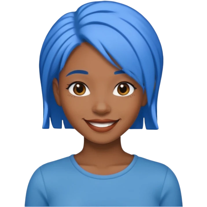 Black woman with blue hair emoji