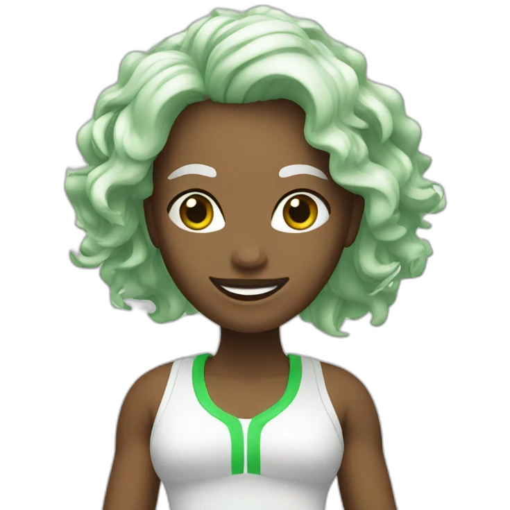 Zumba white and green emoji