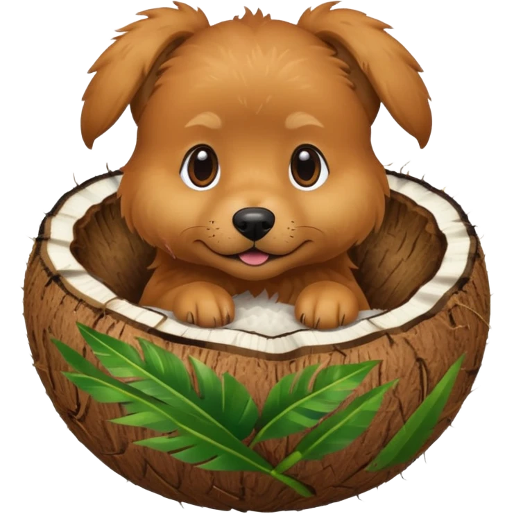 dog in a coconut emoji