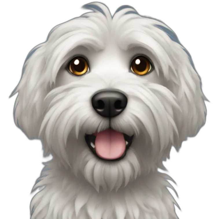 Dog black scruffy hair emoji