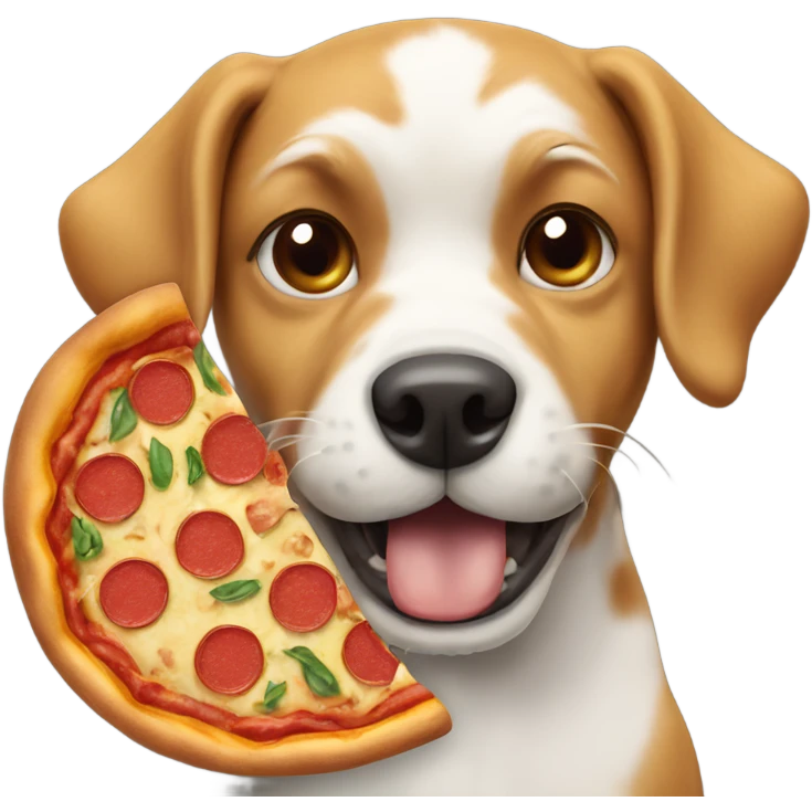 Dog eating pizza emoji