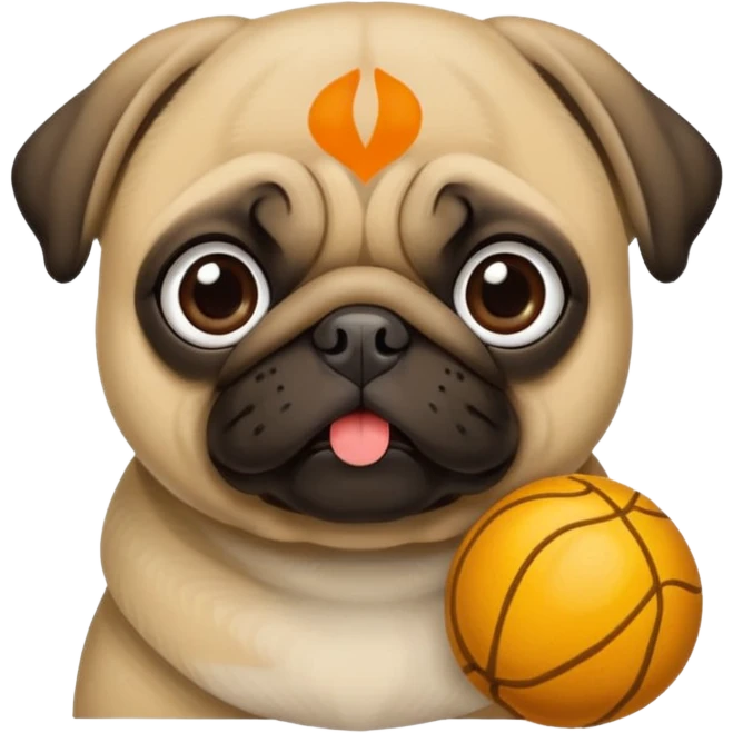 Pug fofo com pote de ração sem nada dentro emoji