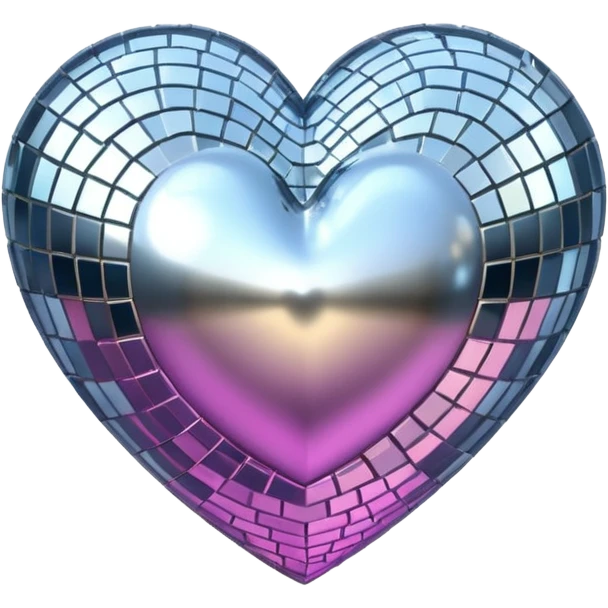 disco ball in shape of a heart emoji