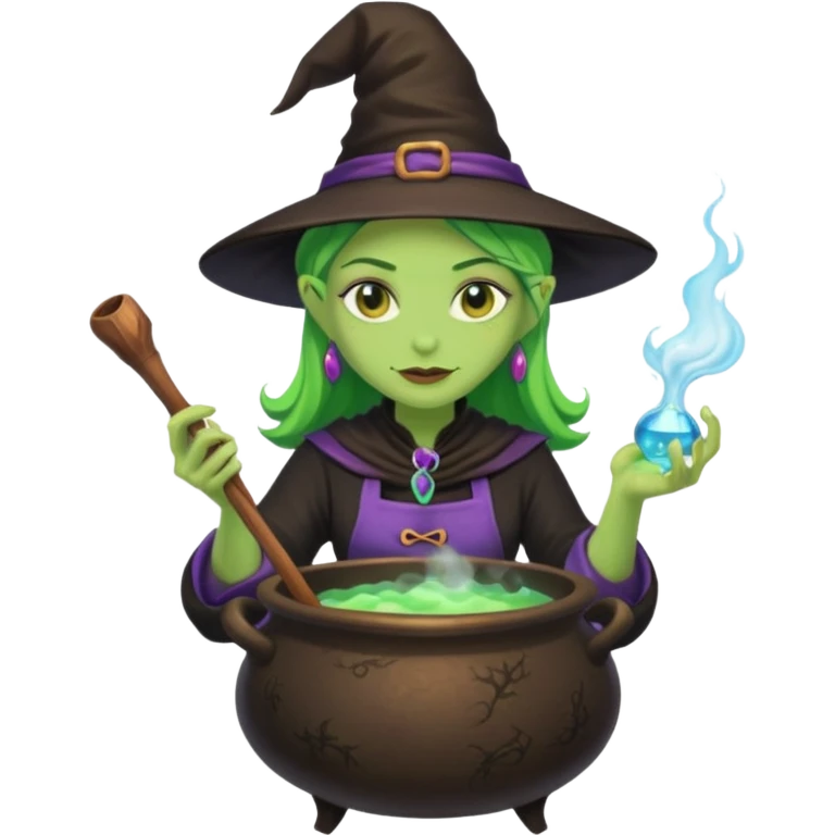 green witch cooking potion emoji