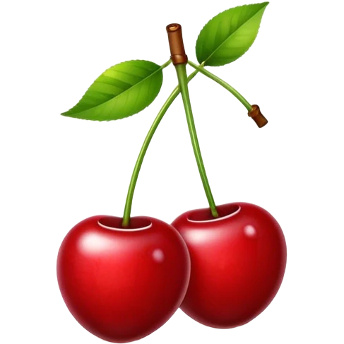 2 Cherries with white number 8 on the inside on one stem  emoji