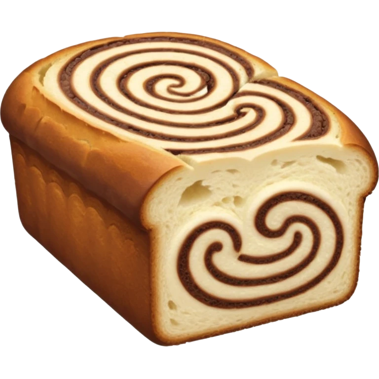 sweet bread sliced with cocoa lines inside emoji