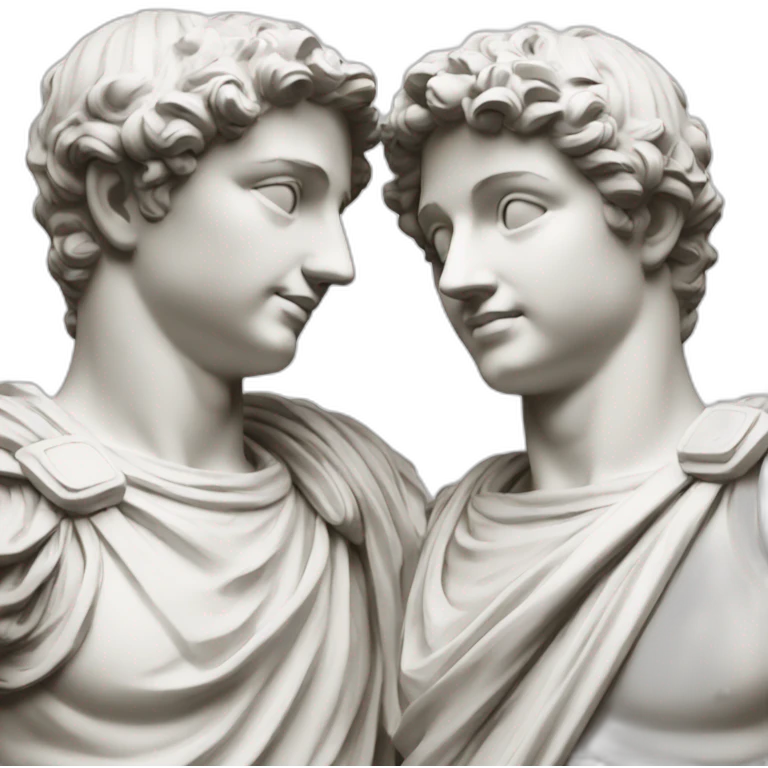 two friends roman statues emoji