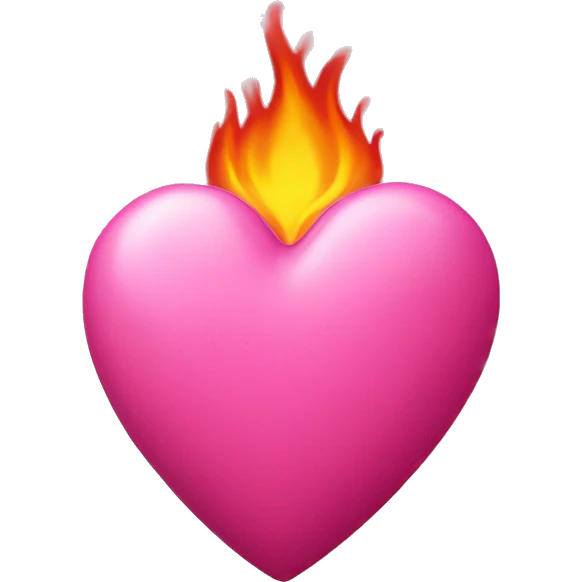 Pink heart burning emoji