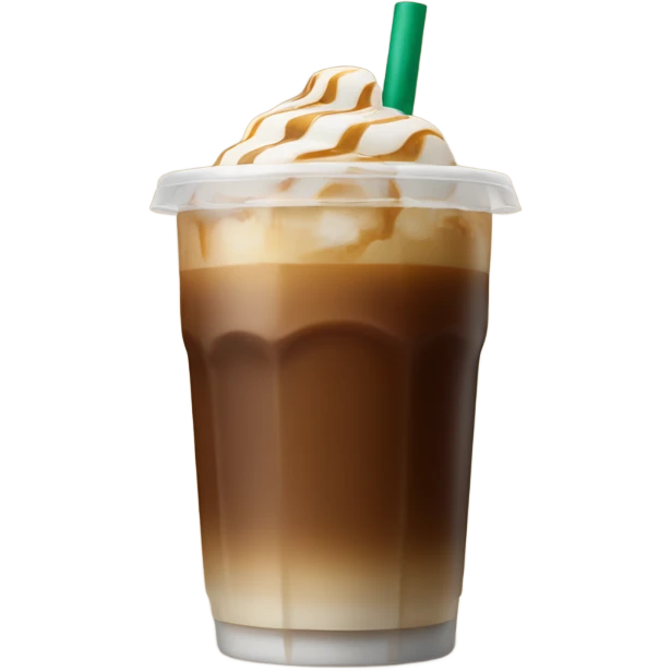 Starbuck ice coffee with ice cubes emoji