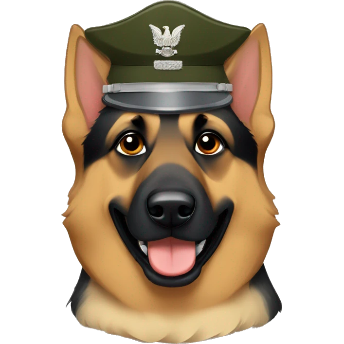 German shepherd military uniform  emoji