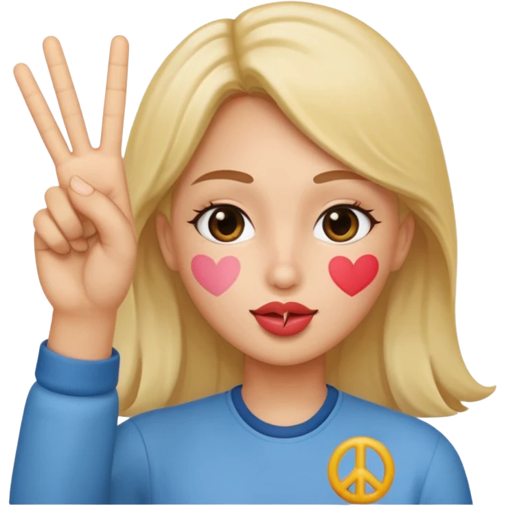 kissy face with peace sign emoji