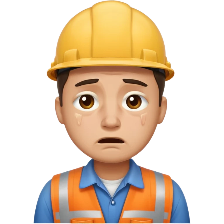 Crying worker emoji