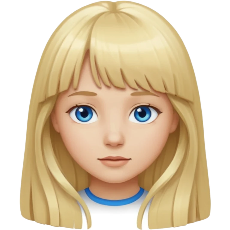 Fille blonde cheveux longs Frange emoji
