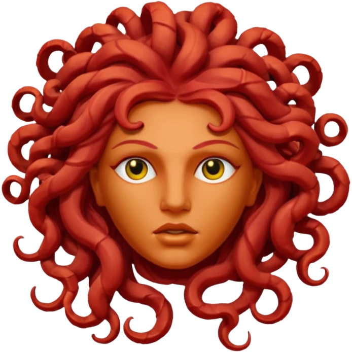 statue head medusa red hair emoji