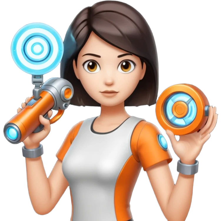 Chell portal gun emoji