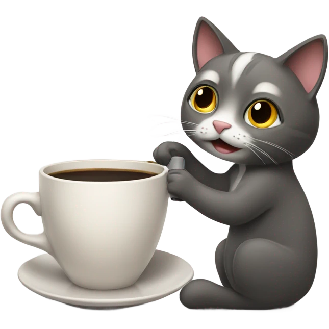 Cat drinking coffee emoji