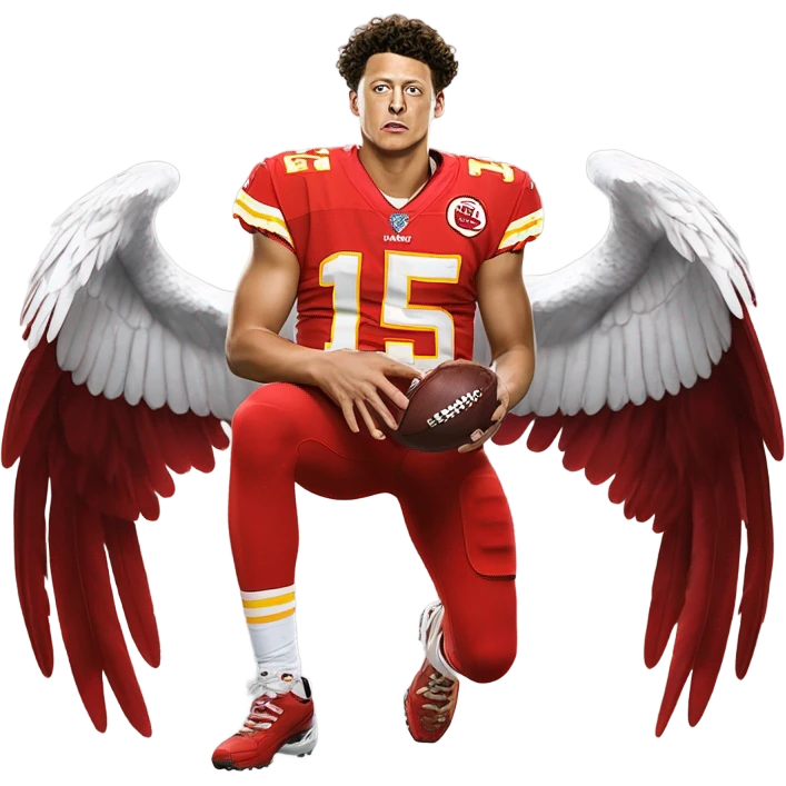 Patrick Mahomes being eaten by an eagle emoji