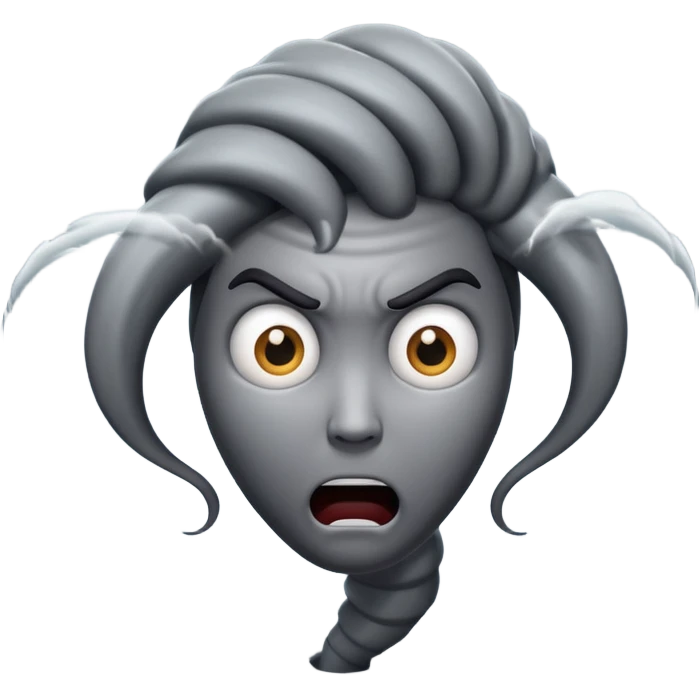 tornado with feary expression  emoji