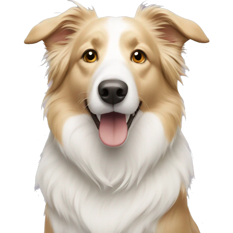 Blonde and white border collie  emoji