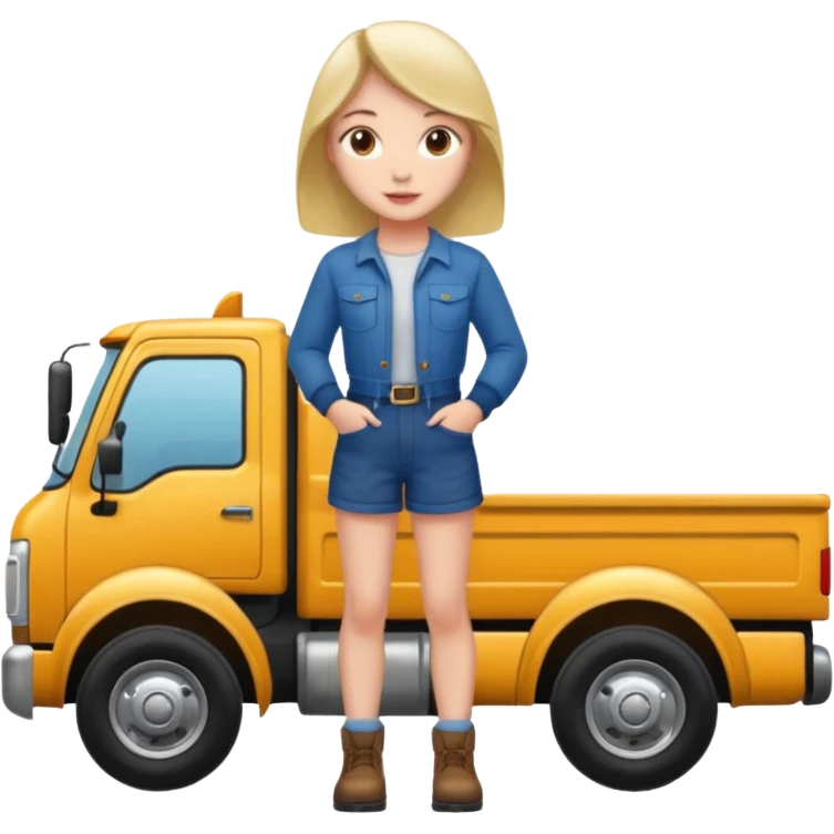 A truck hitting a girl emoji