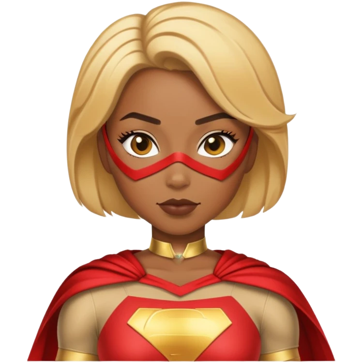 Black woman superhero with short honey blonde hair emoji