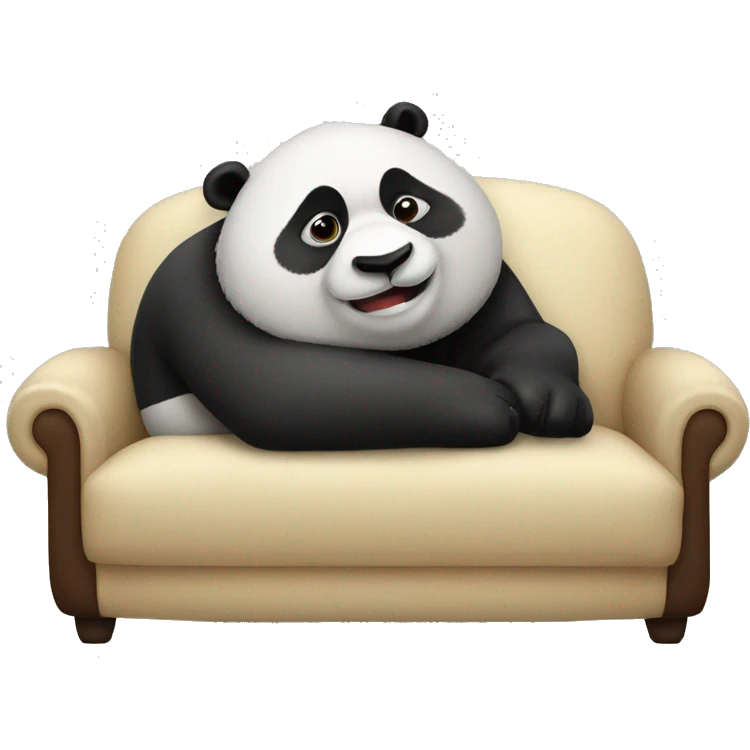 Lazy Panda lying on sofa emoji