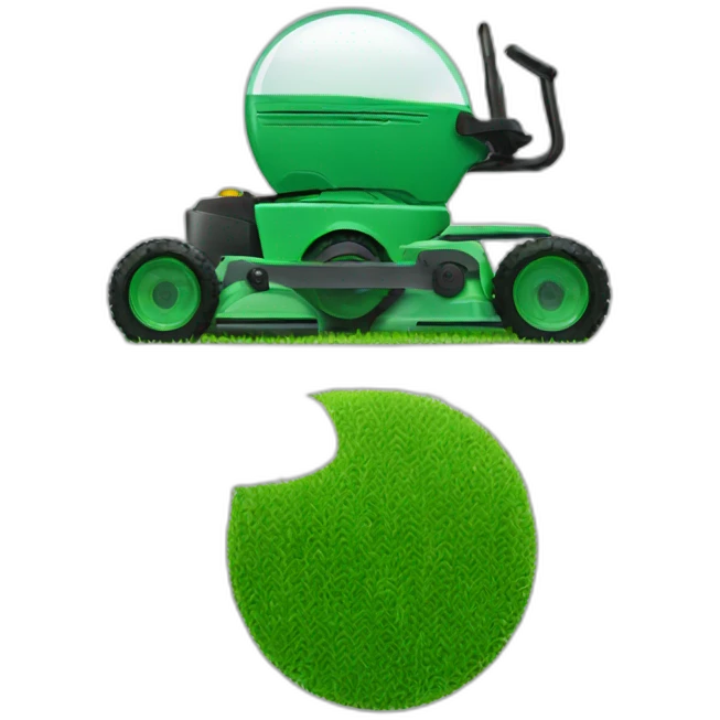 an eyeball with a green lawnmower reflection emoji