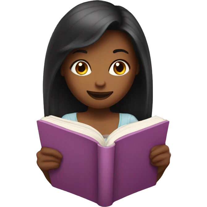 A girl reading a romance novel emoji