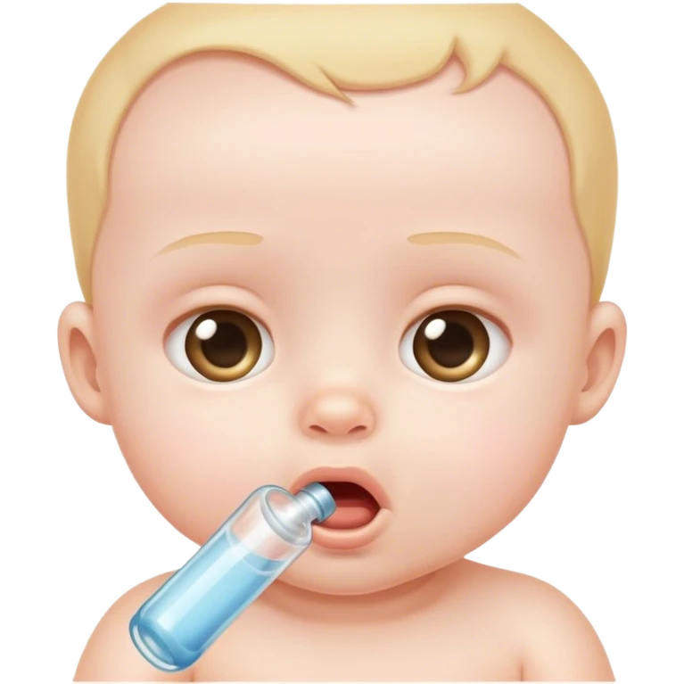 bebe com tubo na garganta emoji