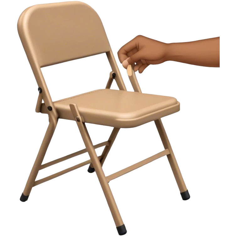 hands placing a folding chair, close up emoji