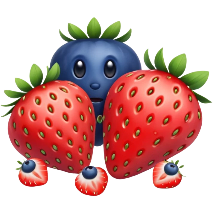 Strawberry and blueberry together  emoji