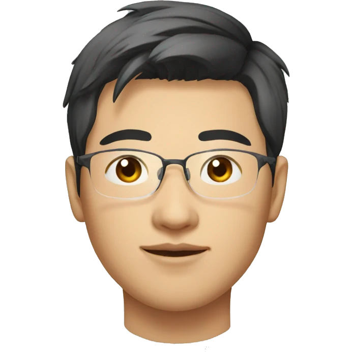 young east asian men with glass emoji