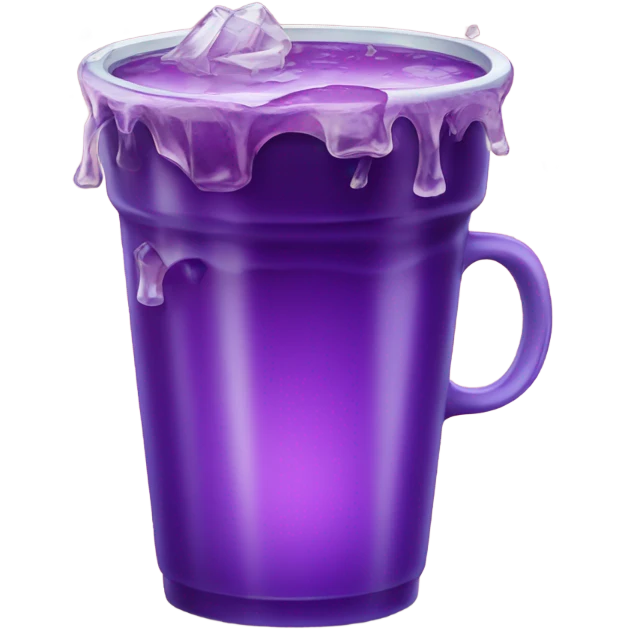 Cup of purple juice with ice spilling out the side  emoji