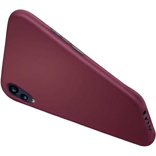 iPhone with burgundy wavy case emoji