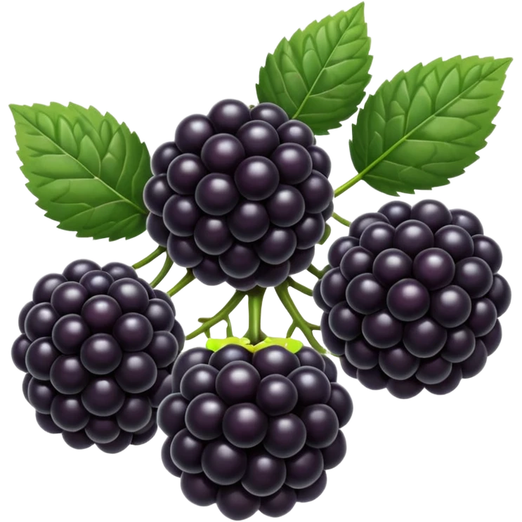 black color blackberries emoji