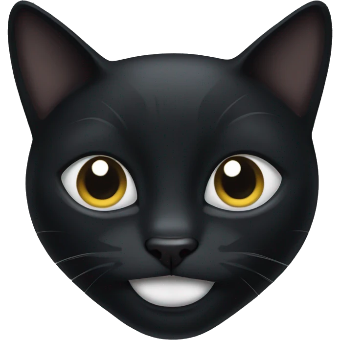 black cat with a black lip and a white lip emoji
