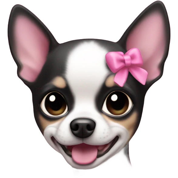 Black and white Chihuahua driving pink mini cooper emoji