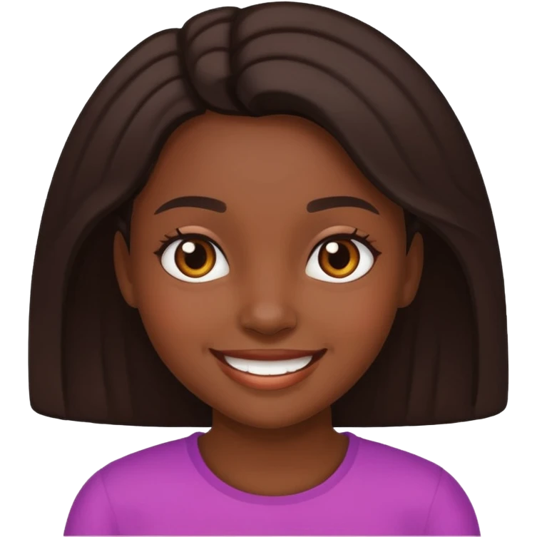Une fille à la peau noire qui souris  emoji
