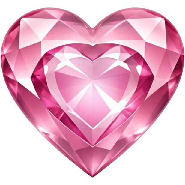 regular diamond heart with one mini pink heart inside of it  emoji