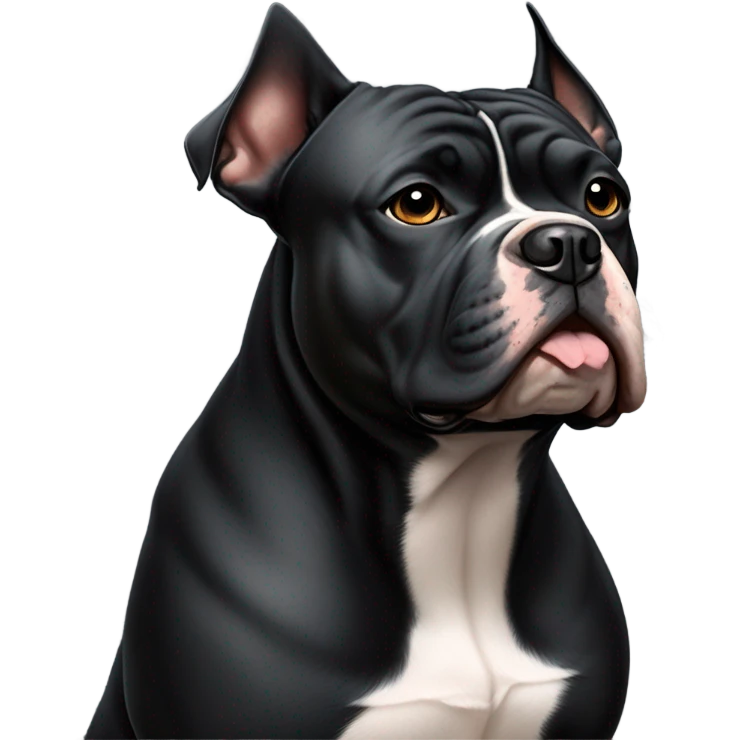 99% Black American Bully front  emoji