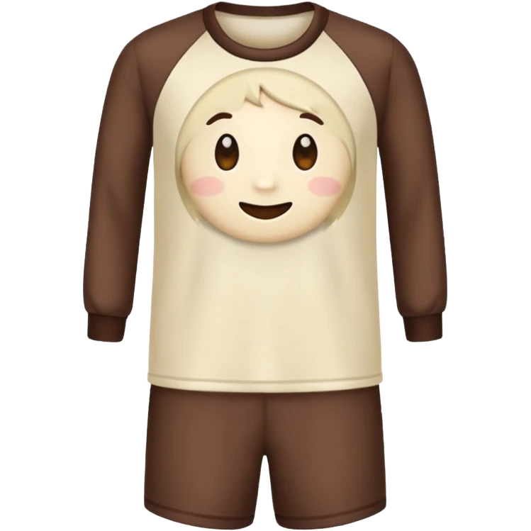  Dark brown and cream color pajamas emoji